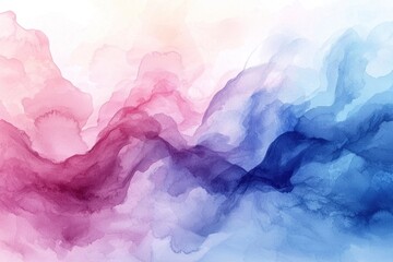 Fototapeta premium Abstract watercolor landscape, soft colors, tranquil scene, wall art, print, poster