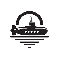 Submarine Icon Silhouette Vector | Naval & Underwater Vehicle Illustration