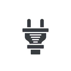 A standard two prong electrical plug vector icon
