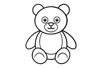 Naklejka premium Teddy bear line art vector illustration