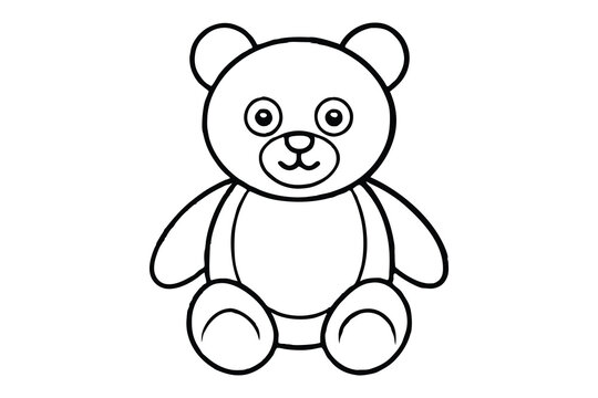 recommend clip art: Teddy bear line art vector illustration
