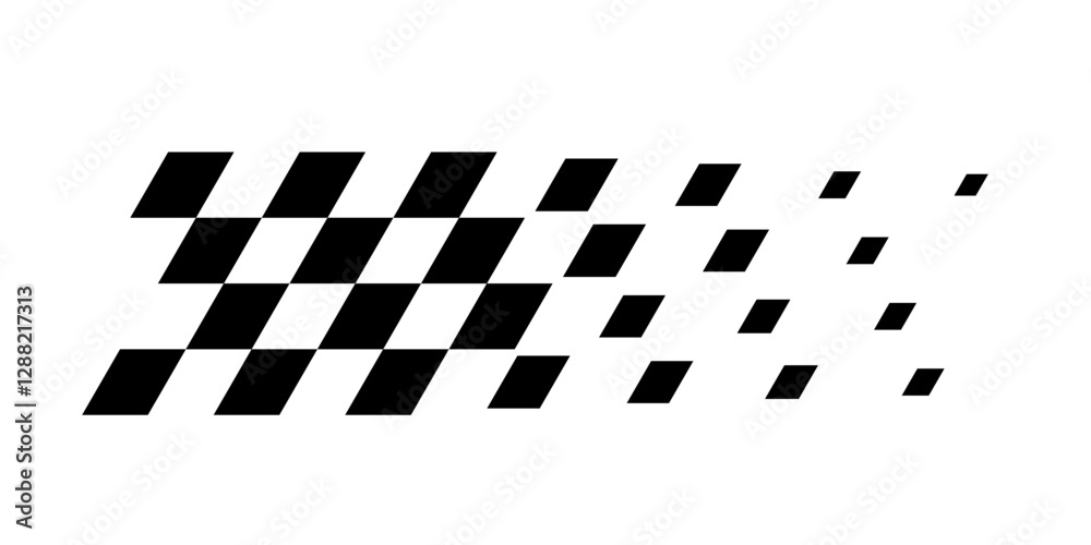 Wall mural racing flag background. diagonal checkered flag pattern in black and white with a fading effect. cla