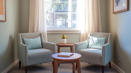 Serene Reading Nook: A Peaceful Corner Bathed in Sunlight