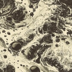 Obraz premium Abstract texture featuring dark bubbles in a swirling liquid pattern.