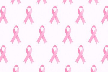 bunch of pink ribbons on a white background