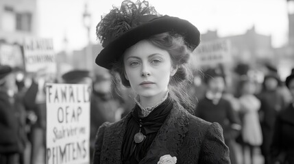 Historical Protest in Black and White, Capturing the Spirit of Activism and Social Change in Early 20th Century England