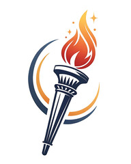 Torch vector icon illustration ,symbol, logo, element, fire, emblem, flame, power, hot, abstract, burn, energy, isolated, light, heat, flaming, shape, concept, art, business, sport.