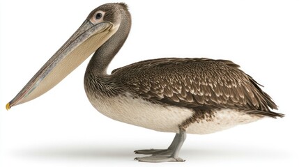 Obraz premium Brown Pelican Profile: Majestic Waterfowl in Studio Shot