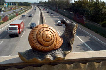 snail pace on the highway