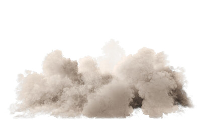 Isolated Dense cloud of billowing smoke or steam on uniform background