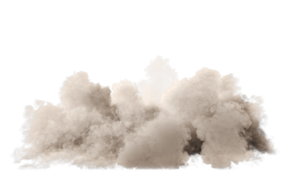 Isolated Dense cloud of billowing smoke or steam on uniform background
