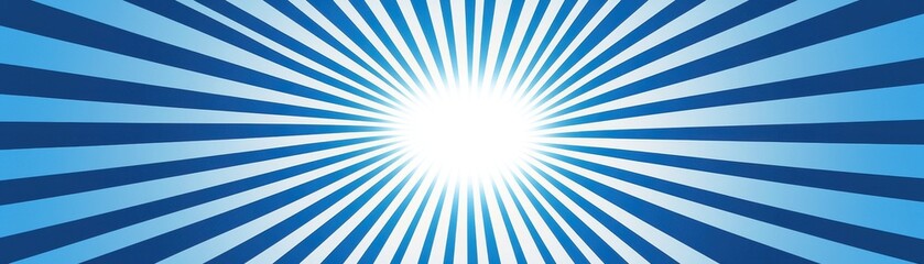 Abstract Blue and White Radial Burst Sunburst Background Design