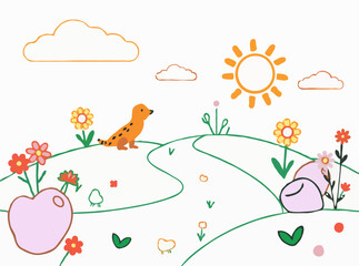 Whimsical Nature Scenes for Kid-Friendly Art Projects