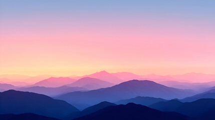 Obraz premium Pink And Purple Mountain Range At Sunset