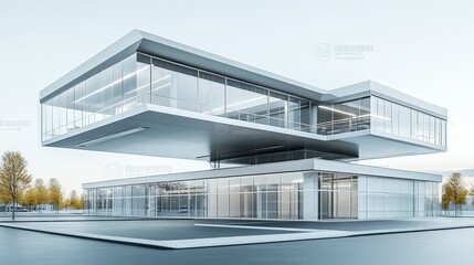 Modern Architecture Design with Glass Facades and Unique Structure