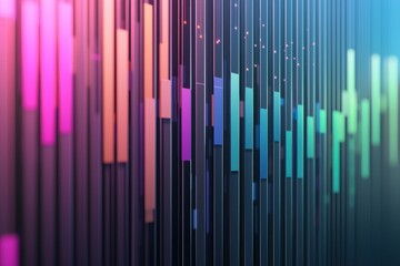 Abstract Colorful Vertical Bars Dynamic Data Visualization Background Gradient Hues