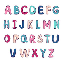 english alphabet hand drawn