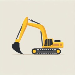 Naklejka premium Yellow Excavator Illustration