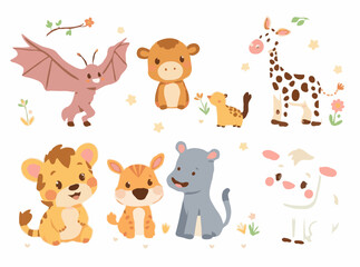 Adorable Cartoon Animals for Children's Storytelling