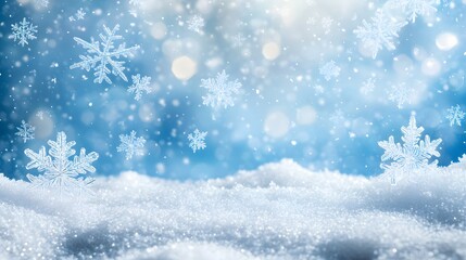 Naklejka premium winter wonderland snow scene with falling snowflakes