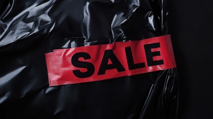 Black bag with sale sign displayed