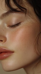 Fototapeta premium Freckled face with glow