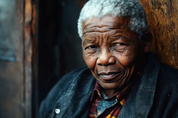 Fototapeta premium Elderly man with gray hair and thoughtful expression, showcasing wisdom and life experiences, portrait photography