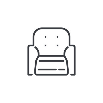 recommend clip art: Recliner chair line icon
