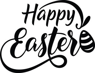 happy Easter Hand drawn calligraphy and brush pen lettering. design for holiday greeting card and invitation of the happy Easter day