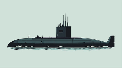 Illustration of a submarine. Naval forces.