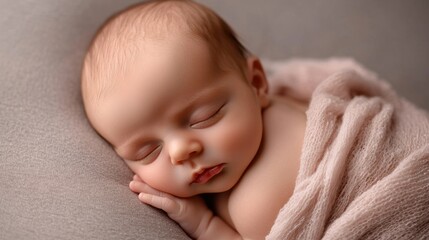 Newborn baby sleeping peacefully