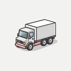 White Delivery Truck Illustration