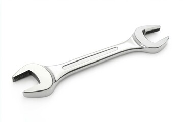Metallic double-ended wrench on white background. Neural network AI generated