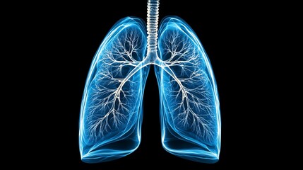 stunning 3d render of human lungs with detailed bronchial structure