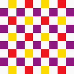 Geometric vector design for wallpapers. Vibrant colorful seamless checkered grid pattern. Square, block, tile, rectangle and quadrant shape in Memphis style. Modern, hipster, and minimal aesthetics