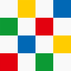 Vibrant colorful seamless checkered grid pattern. Square, block, tile, rectangle and quadrant shape in Memphis style. Geometric vector design wallpapers. Modern, hipster, and minimal aesthetics.