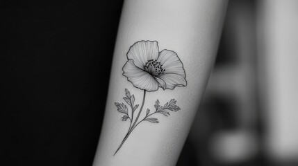 Obraz premium A black and white realistic flower illustration captures detailed petals and expert shading, exuding elegance through its intricate outlines