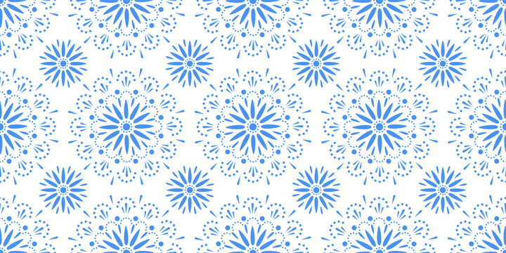 Mexican picado papercut template. Abstract seamless pattern with floral. Ethnic folk background. Surface cover design. Fabric textile print.