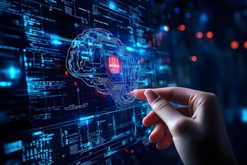 AI Brain Digital Technology Concept