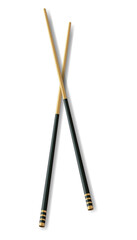 Realistic Food Chopsticks. Vector illustration of Traditional Asian Bamboo Utensils Color Chopstick. Vector illustration