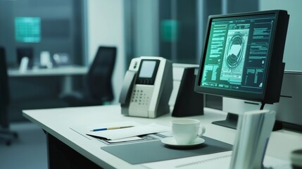 Money laundering detection system at work in an office. Featuring technology and efficiency