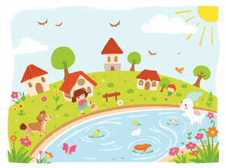 Bright and Cheerful Vectors for Children's Stories