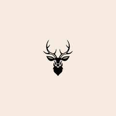 Deer Head icon flat vector design. 