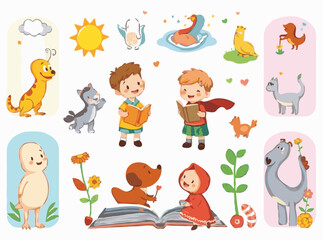 Colorful Storybook Illustrations for Kids' Tales
