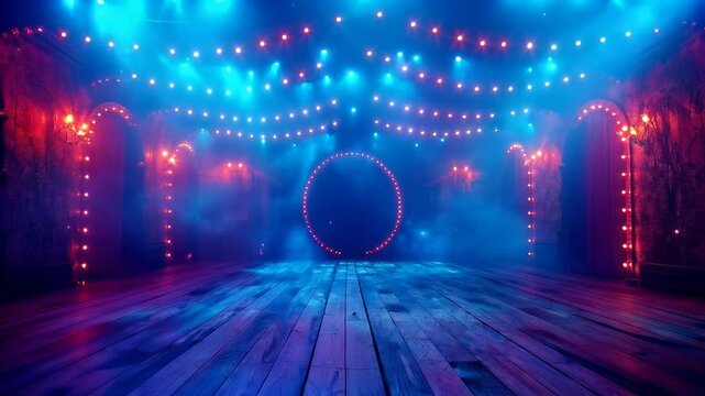 Concert room stage with dramatic light