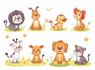 Fototapeta premium Adorable Cartoon Animals for Children's Storytelling