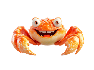 Cheerful Cartoon Crab, Perfect for Kids' Content