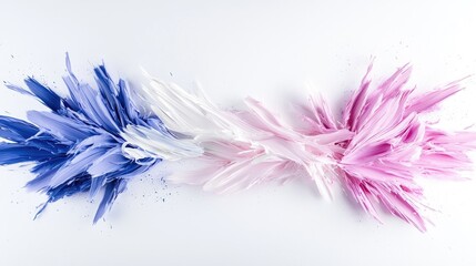 Obraz premium Abstract pastel paint splashes, white background, design element