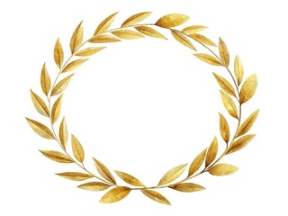 Elegant Gold Leaf Circle Frame: Simple, Luxury Border Design for Invitations & Branding