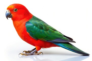 Obraz premium King Parrot Isolated on White Background - Vibrant Australian Bird Photography